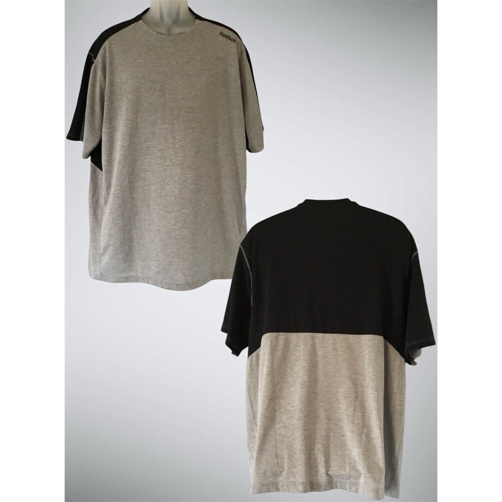 Reebok Men’s Short Sleeve Crew Neck T-Shirt Gray & Black Size 3XL